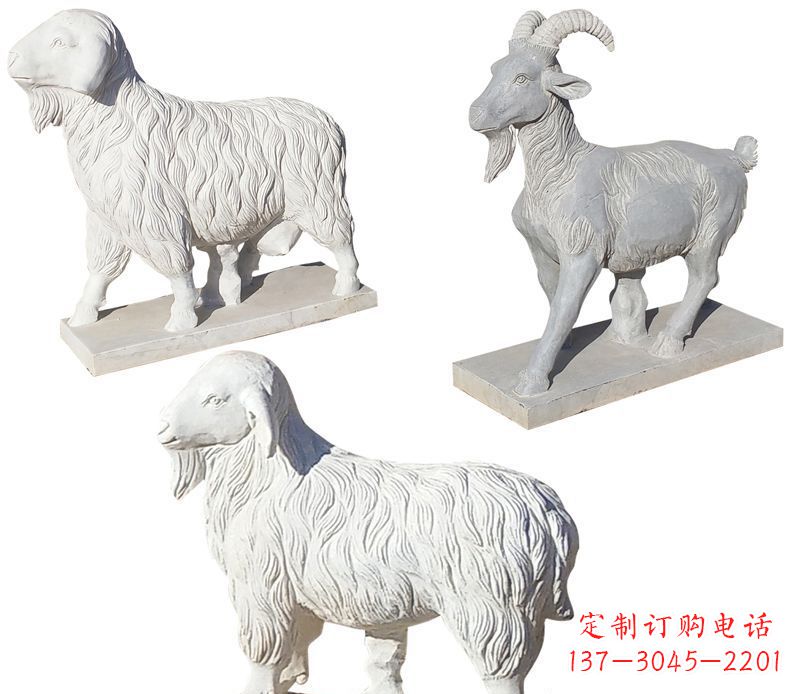 江西绵羊石雕公园动物雕塑-精致耐用的绵羊雕塑