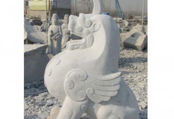 江西汉白玉独角兽石雕，精美细腻，魅力无穷