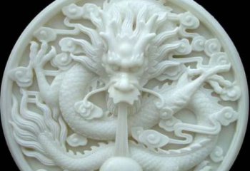 江西汉白玉雕刻龙头摆件，悠然吟诗引领风尚