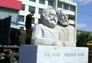 江西汉白玉马克思与恩格斯雕塑--让爱情延续