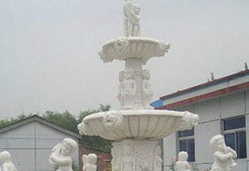江西汉白玉天使大型喷泉石雕
