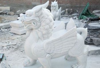 江西品质卓越的汉白玉独角兽雕塑