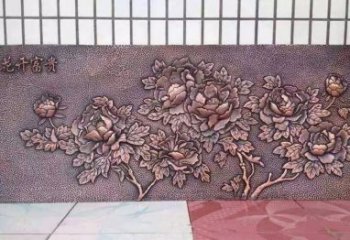 江西精美绝伦的牡丹铜浮雕