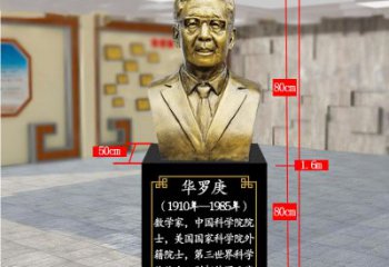 江西精美的华罗庚玻璃钢仿铜雕塑