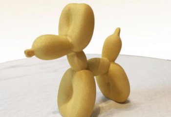 江西黄色不锈钢雕塑狗，展现场面气势