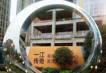 江西让您的空间脱颖而出！时尚镜面不锈钢圆环景观雕塑