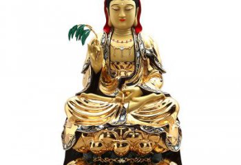 江西精美鎏金莲花观音纯铜佛像雕塑
