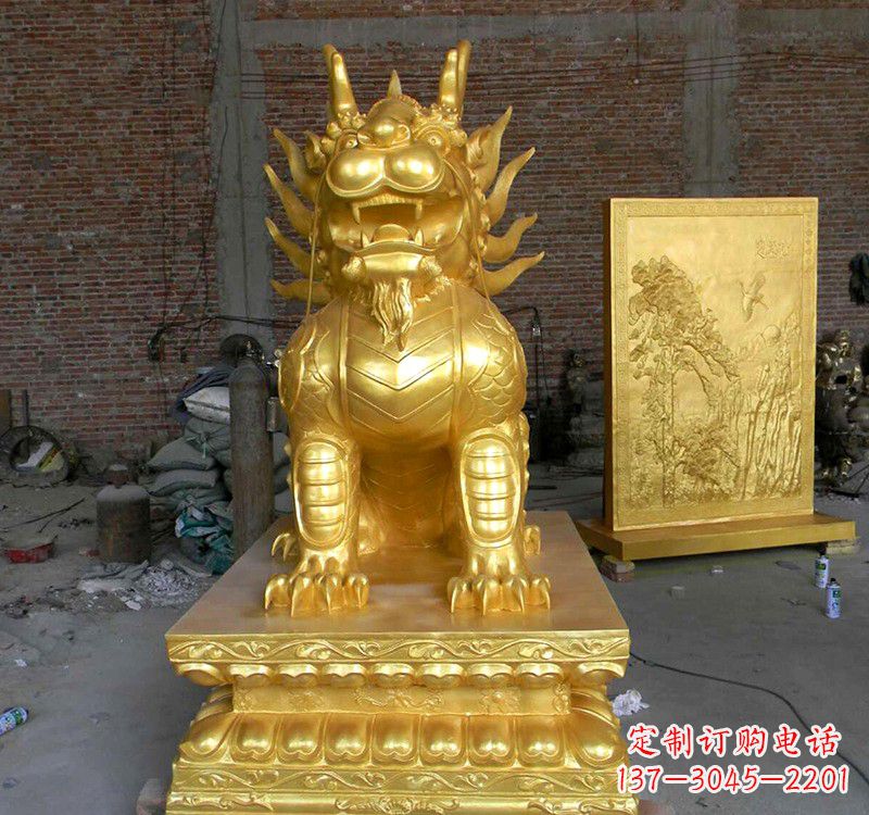 江西传统雅致,纳福麒麟铜雕精品