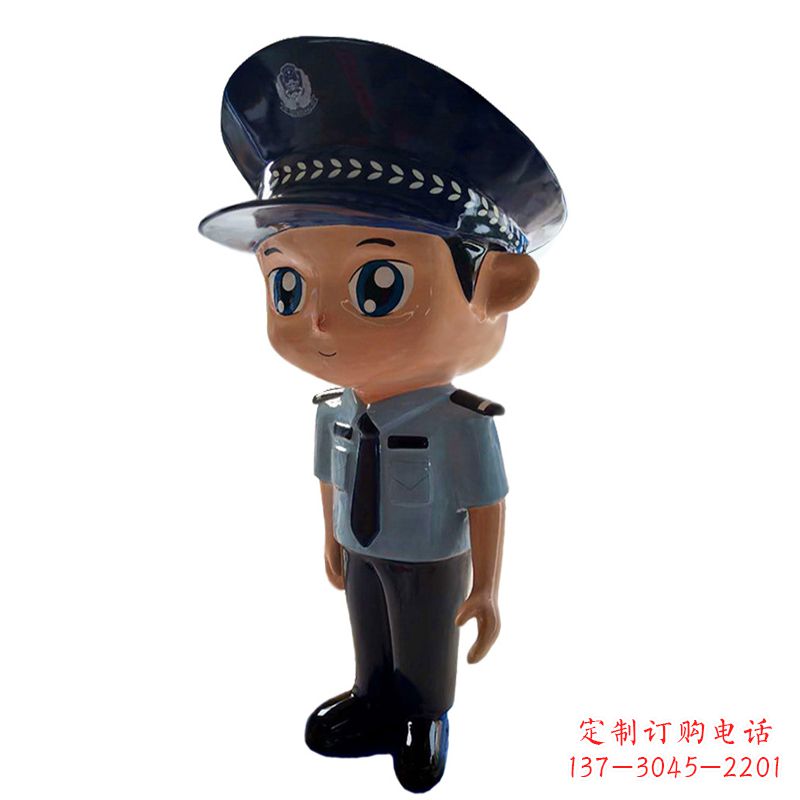 江西全新警察玻璃钢卡通雕塑