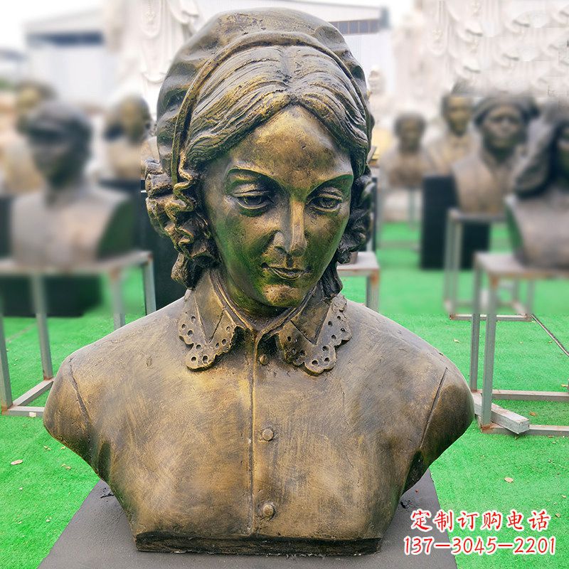 江西南丁格尔纯铜头像雕像——传承慈善精神