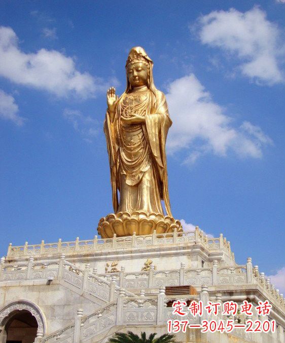 江西精致观音塑天然南海玉雕