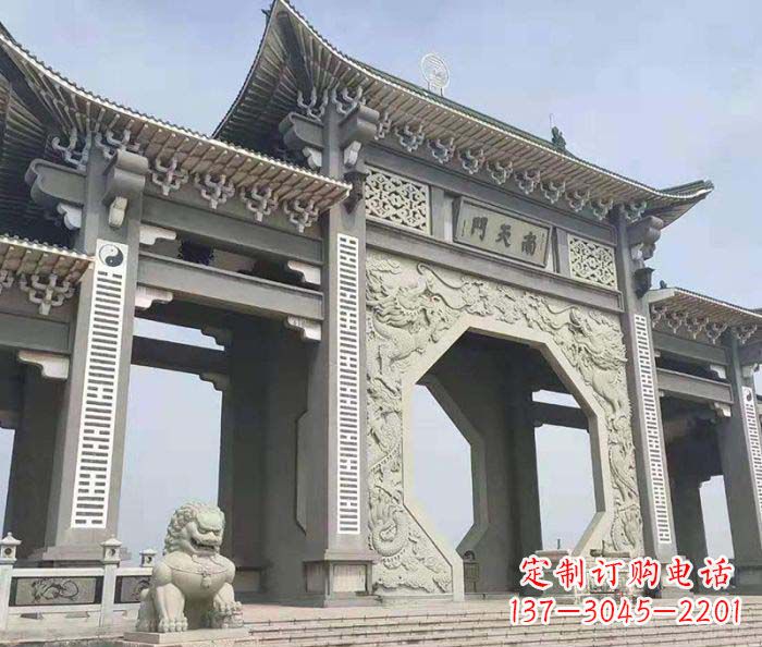 江西南天门牌坊石雕,工艺精美,精雕细琢