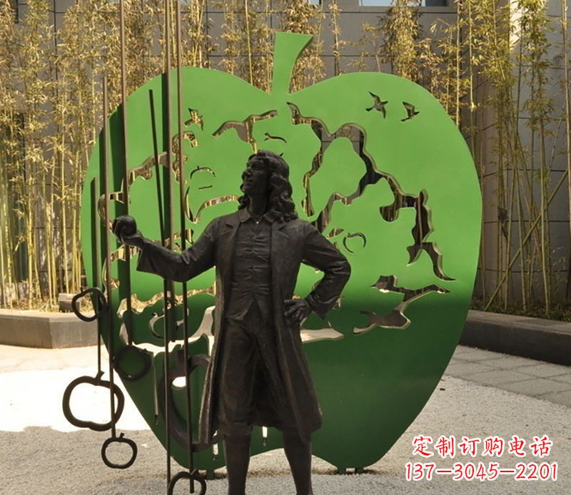 江西牛顿公园铜雕,艺术品升华人物形象