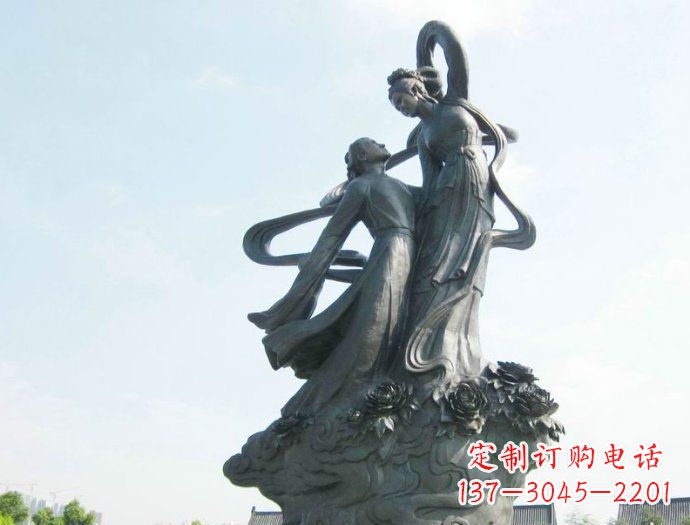 江西铸就爱情经典,中领雕塑定制牛郎织女广场雕塑