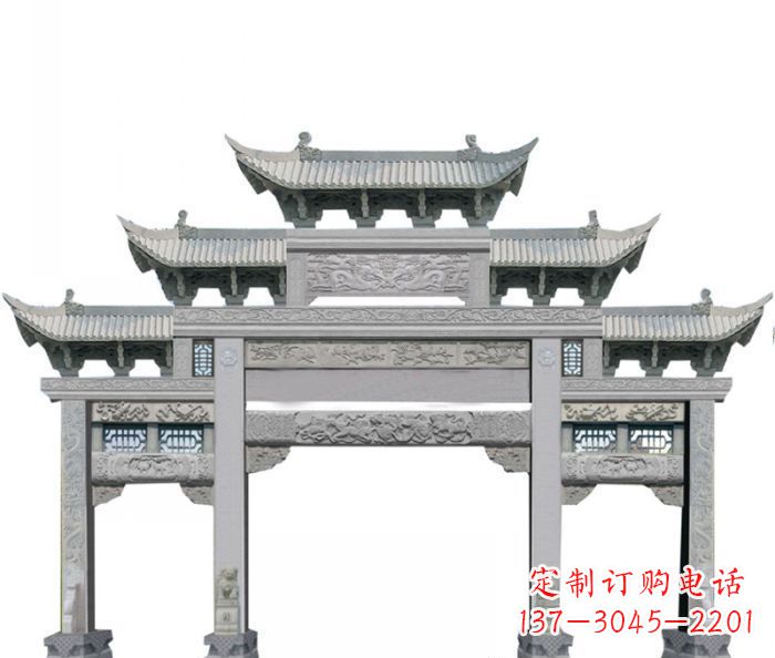 江西中领雕塑定制式牌坊石雕