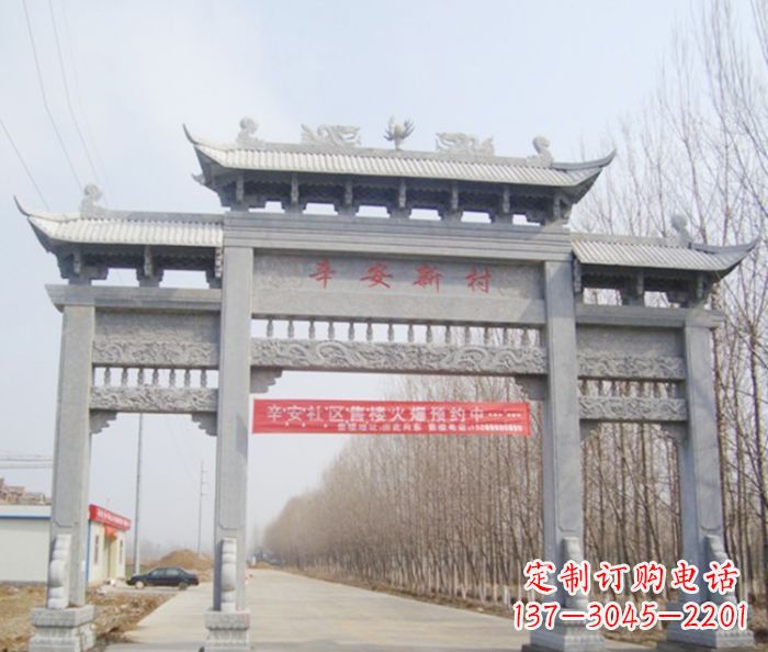 江西牌坊三门石雕,品质无双