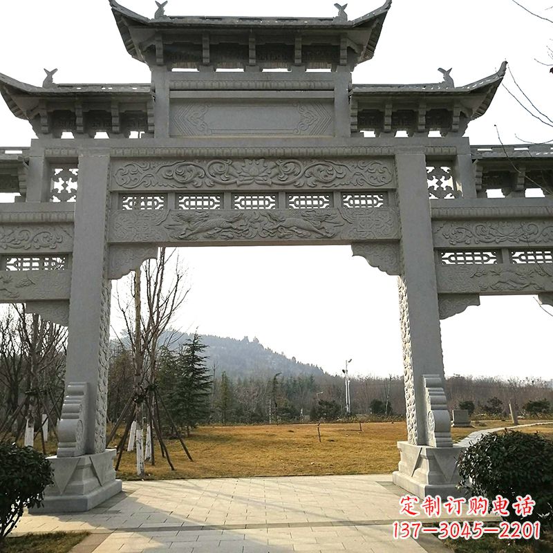 江西中领雕塑:精致石牌坊雕塑