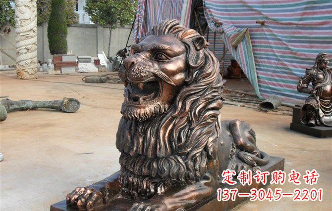 江西汇丰狮子铜雕,体现高贵气质