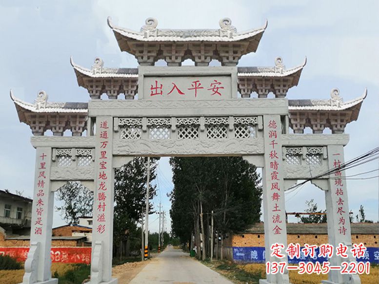 江西用高质量石雕打造精美牌楼雕塑