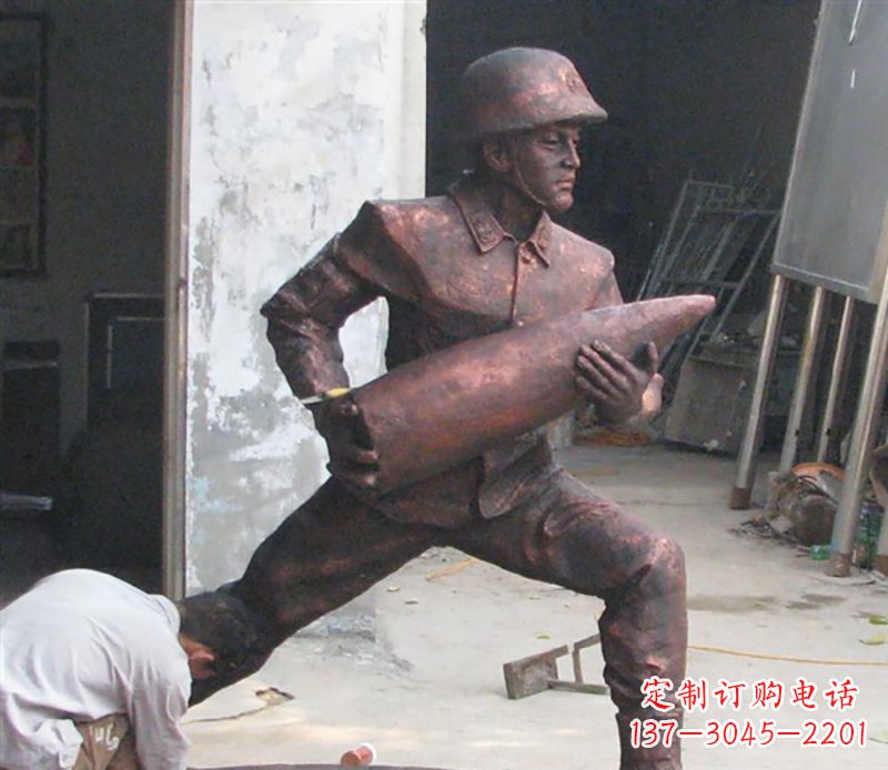 江西炮弹战士人物铜雕