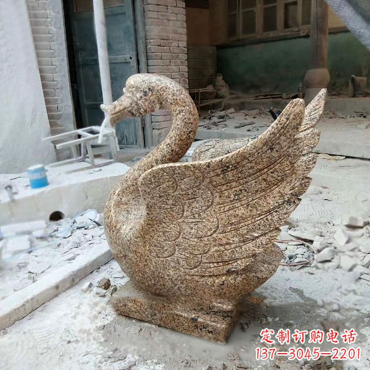 江西喷水天鹅花岗岩石雕