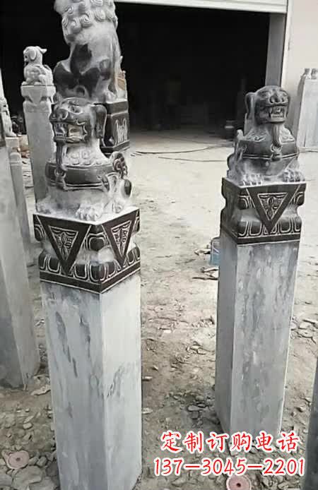 江西精美的貔貅栓马桩雕塑