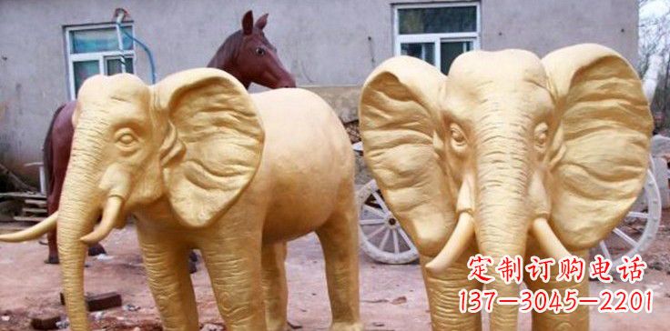 江西漆金大象雕塑