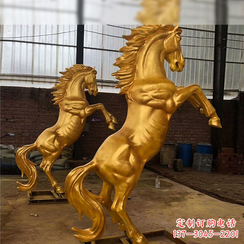 江西漆金马儿铜雕