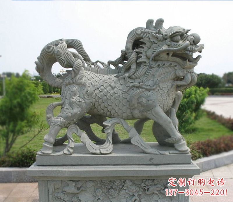 江西典雅经典,麒麟招财石雕把你的梦想变成现实