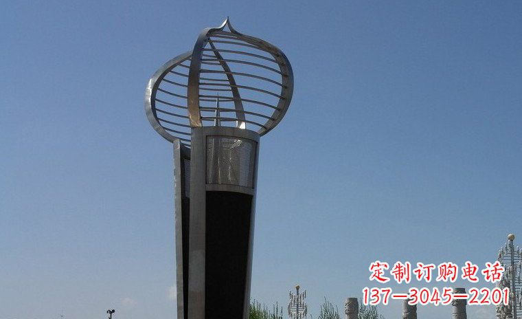江西中领雕塑:不锈钢火炬形雕塑