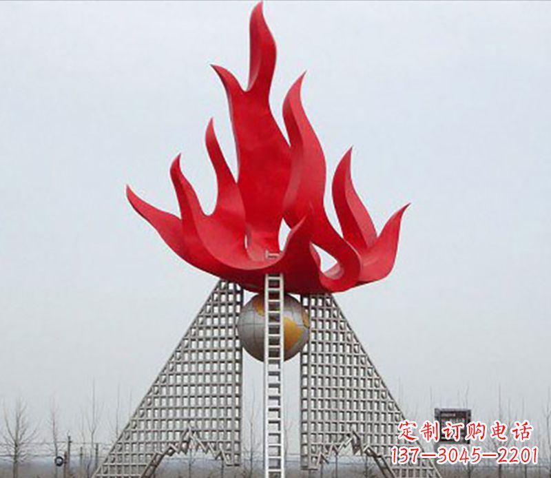 江西金色火苗-优雅华贵的不锈钢景观雕塑