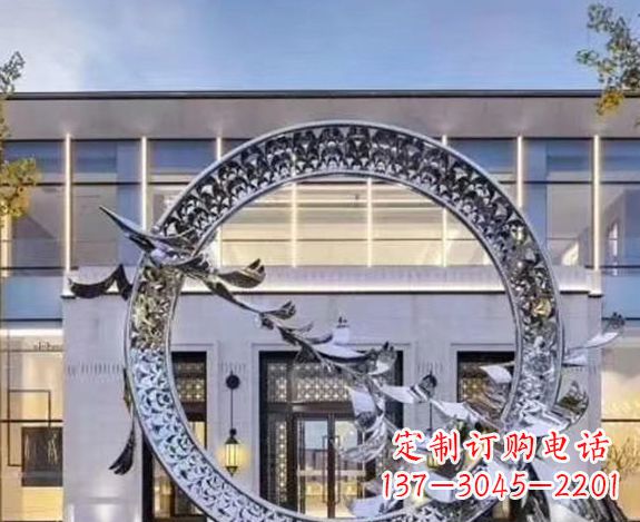江西华丽大雁不锈钢圆环雕塑