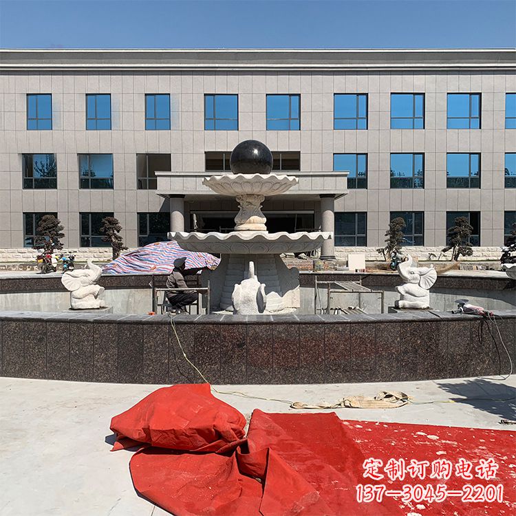 江西中领雕塑:招财石雕喷泉雕塑