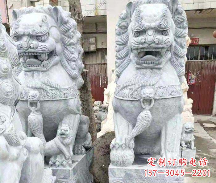 江西象征力量的大理石狮子石雕