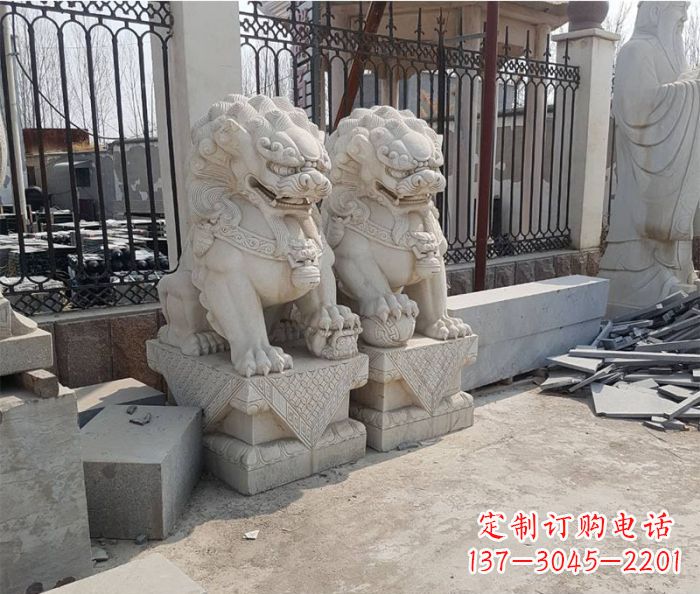 江西大理石狮子雕塑,充满豪迈气派