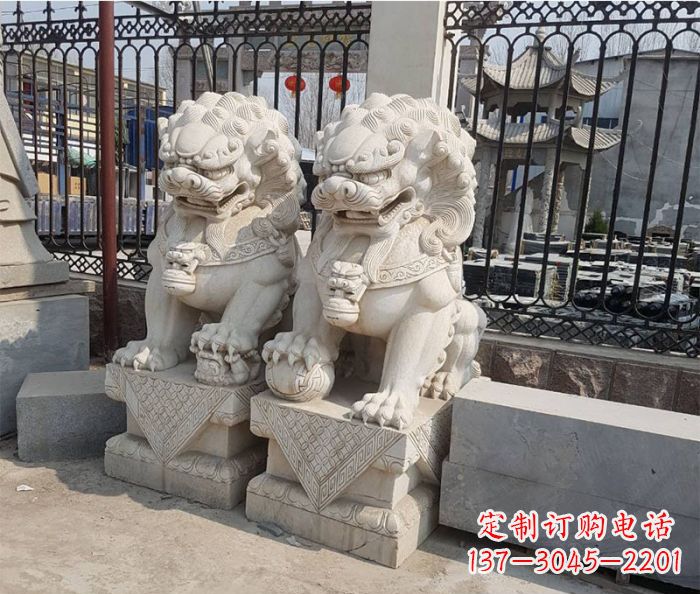 江西中领雕塑:精美大理石狮子雕塑