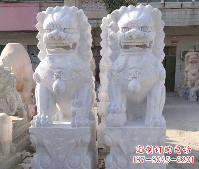 江西企业景观大理石狮子石雕