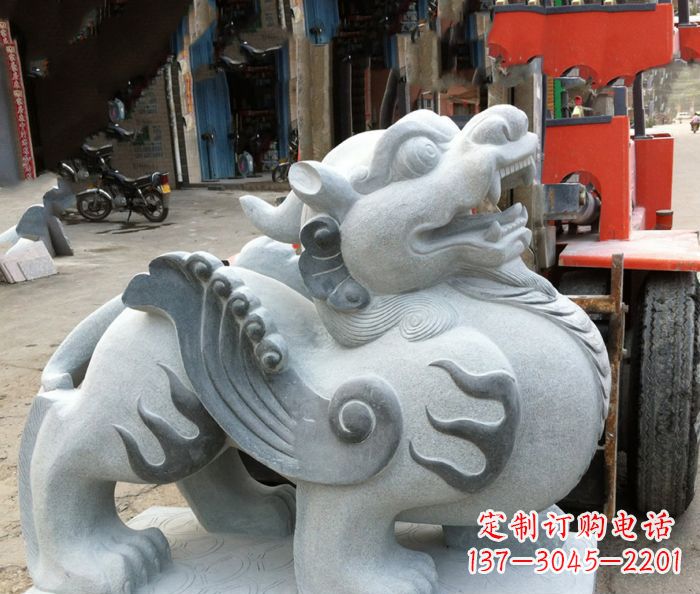江西企业景观招财貔貅石雕 (2)