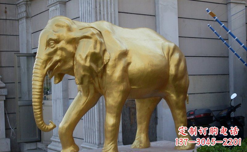 江西企业门口大象铜雕 (2)