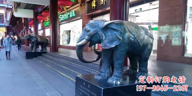 江西企业门口大象铜雕