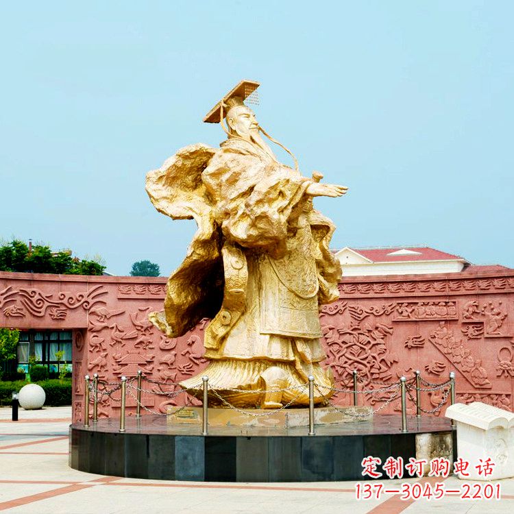 江西中领雕塑:秦始皇鎏金铜雕塑像