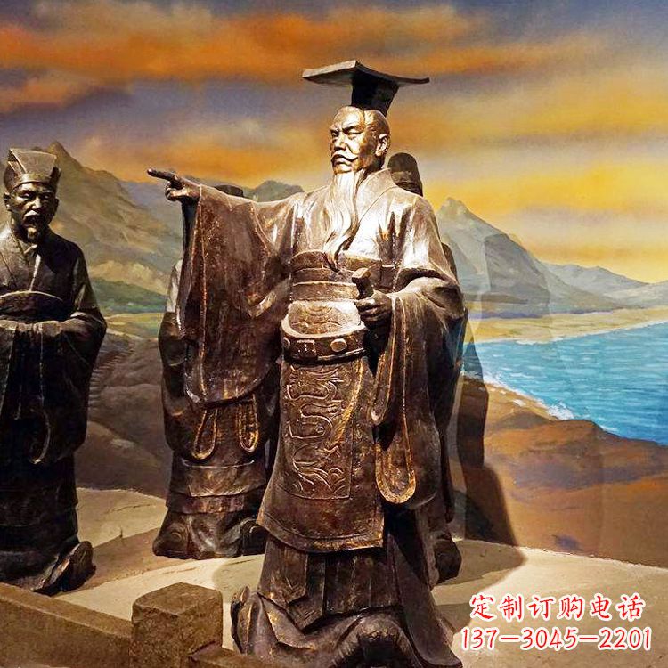 江西中领雕塑-精美秦始皇大型铜雕像