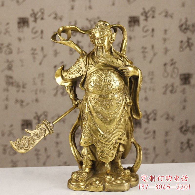 江西中领雕塑|关羽铜像:令人惊叹的纯黄铜武财神