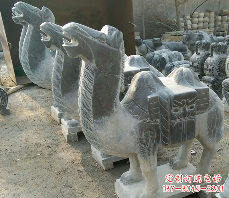江西青石骆驼雕,把动物活灵活现