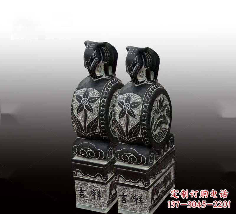 江西高质感青石仿古大象门墩