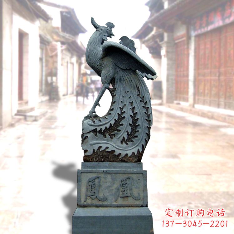 江西匠心之作——青石仿古凤凰雕塑