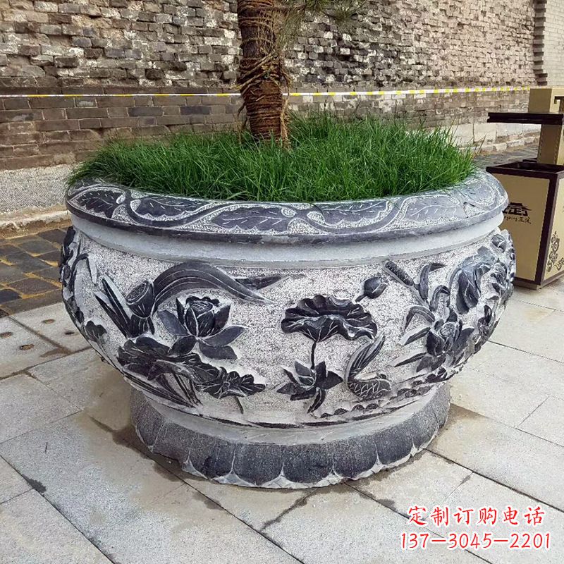 江西青石仿古鱼缸花盆