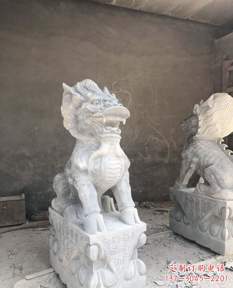 江西精致雕刻,青石仿古麒麟雕塑