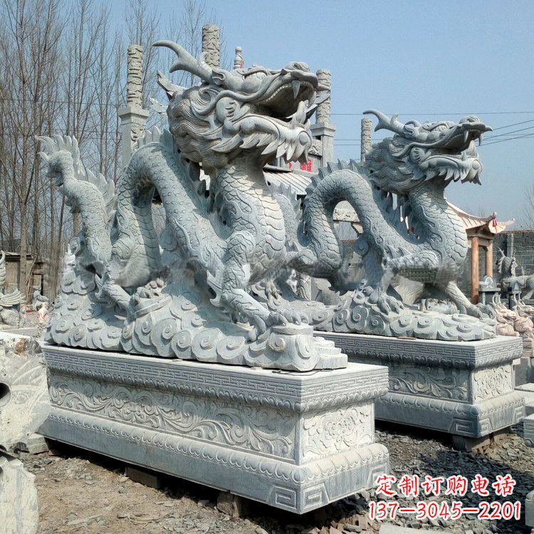 江西传统工艺青石龙雕塑