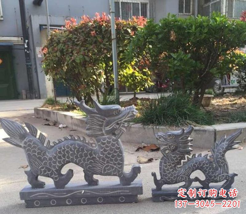 江西青石母子龙雕塑